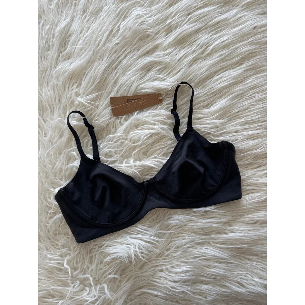 Skims Fits Everybody Unlined Demi Bra Onyx Size 34C - Picture 3 of 6